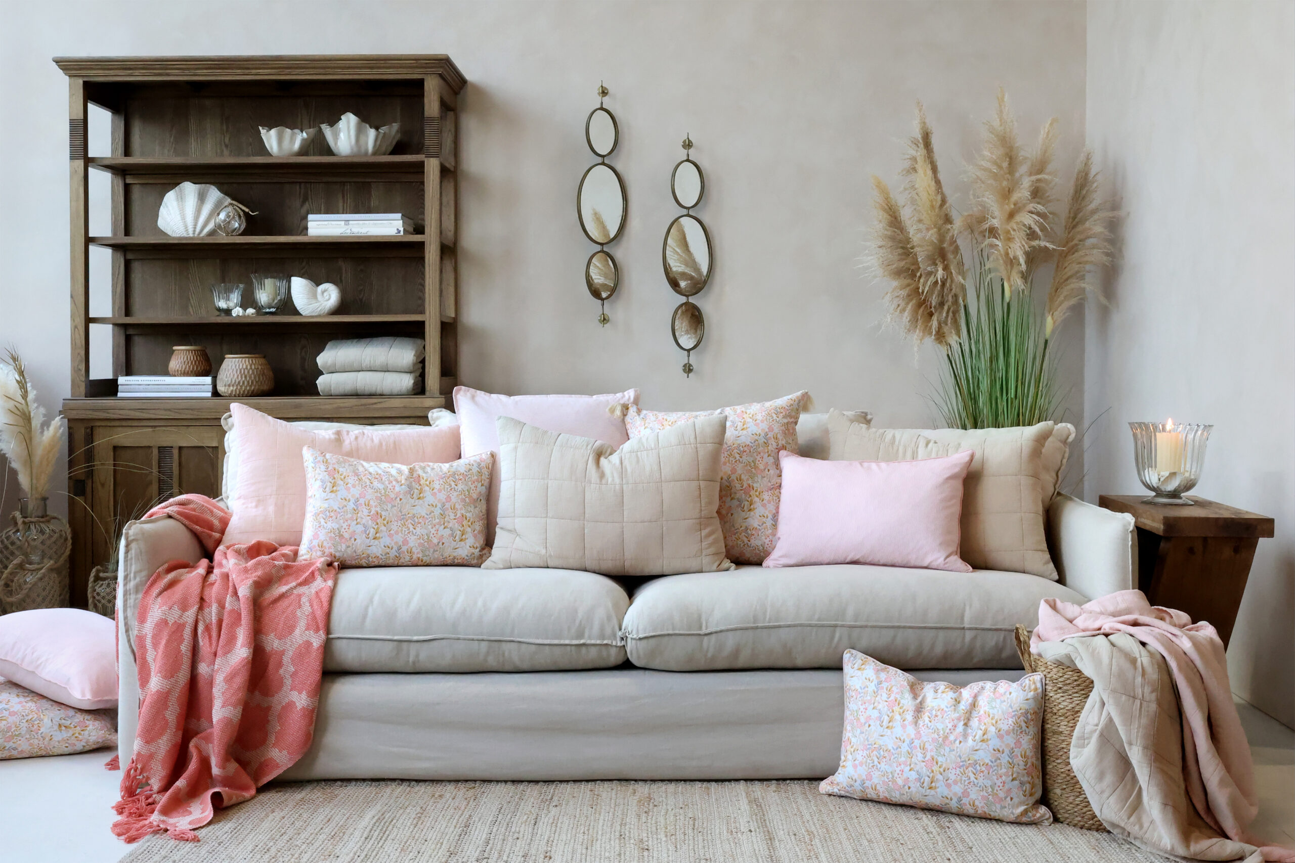 Kissenbezug 60×40 cm in Leinenfarbe aus 100 % Baumwolle von Chic Antique.