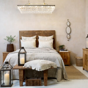 Quilt 240×240 cm in Leinenoptik aus 100 % Baumwolle von Chic Antique.