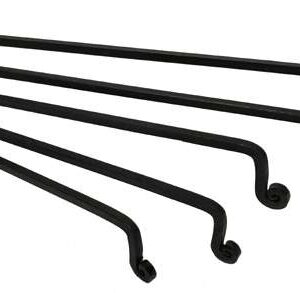 Hand- und Geschirrtuchhalter aus schwarzem, geschmiedetem Metall, 40×13×4 cm.