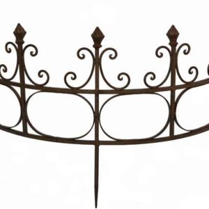 Halbrundes Rankgitter aus dark Metall, 40×70×44 cm, dekorative Rankhilfe für Garten und Terrasse.