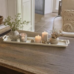 Tablett Lucie Aluminium 59x13x3 cm in moderner Optik.